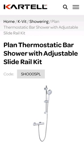 Kartell kvit thermostatic bar - kartell,